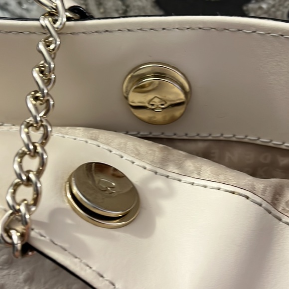 Kate Spade A La Vita Ostrich Halsey Tote Bag Sidewalk Off White Large - Picture 11 of 16